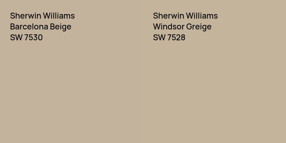 Sherwin Williams Barcelona Beige vs. Sherwin Williams Windsor Greige