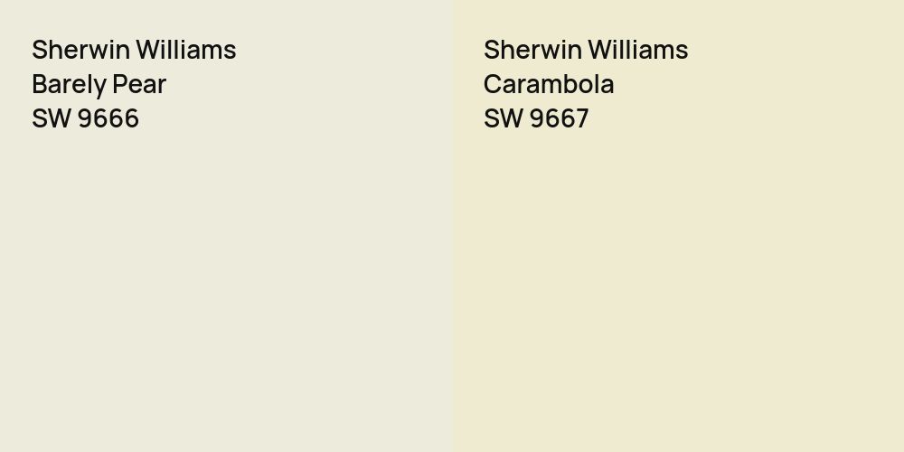 Sherwin Williams Barely Pear vs. Sherwin Williams Carambola