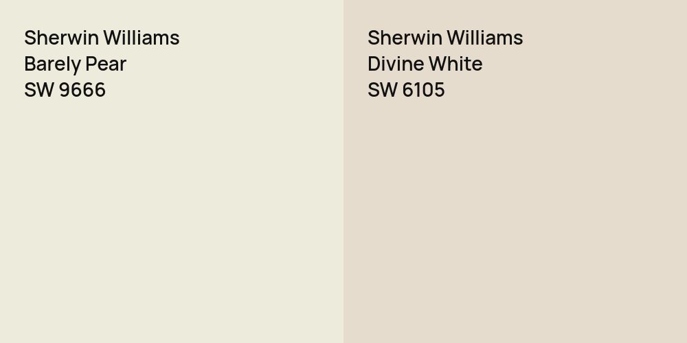 Sherwin Williams Barely Pear vs. Sherwin Williams Divine White