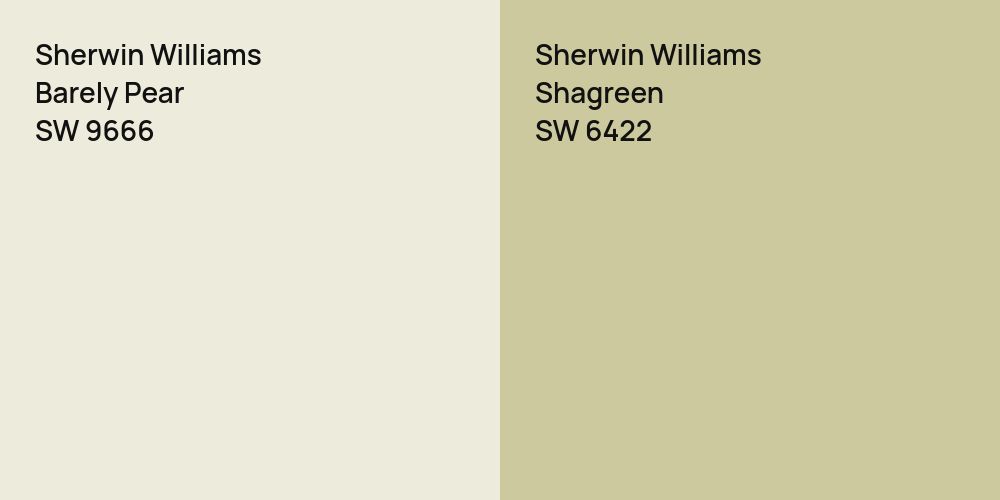 Sherwin Williams Barely Pear vs. Sherwin Williams Shagreen