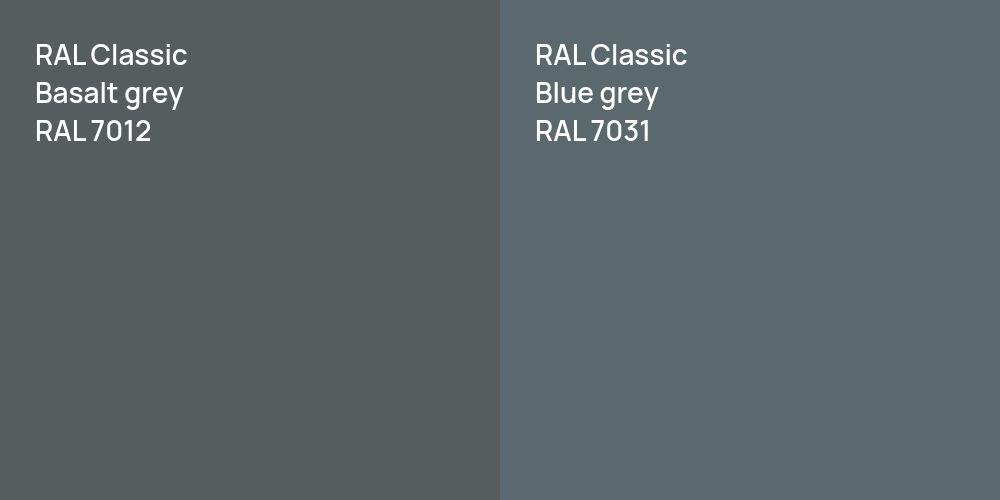 RAL Classic Basalt grey vs. RAL Classic  Blue grey