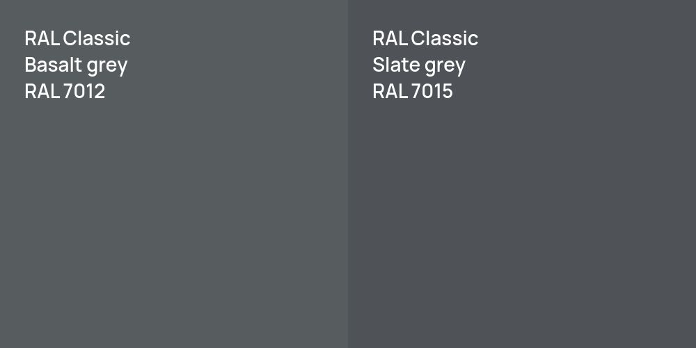 RAL Classic Basalt grey vs. RAL Classic  Slate grey