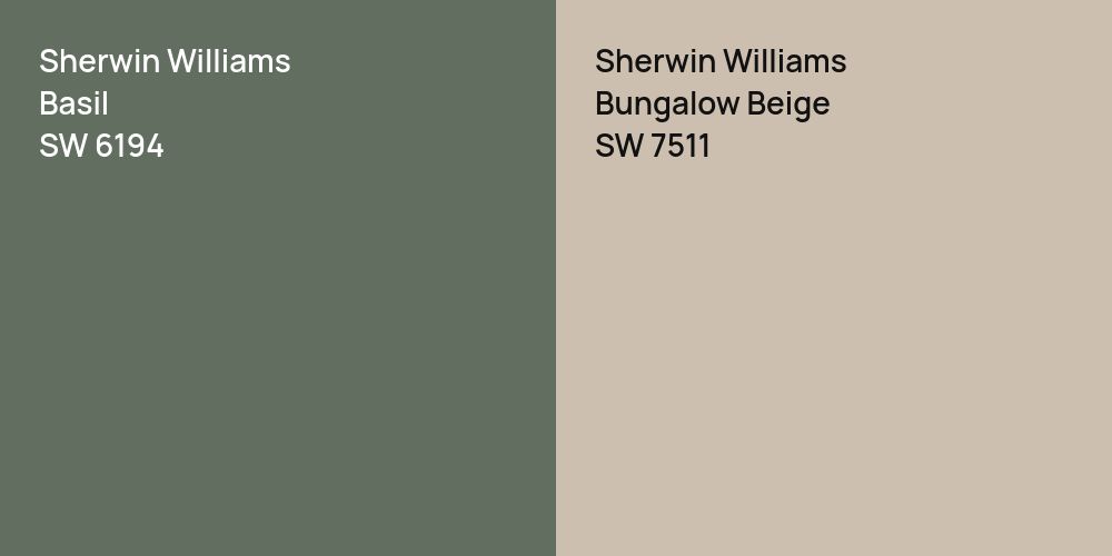 Sherwin Williams Basil vs. Sherwin Williams Bungalow Beige