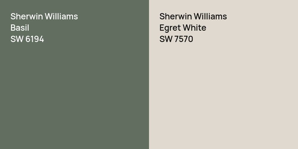 Sherwin Williams Basil vs. Sherwin Williams Egret White