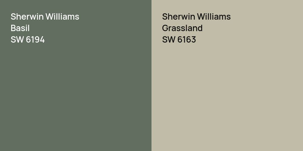 Sherwin Williams Basil vs. Sherwin Williams Grassland