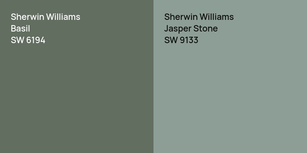 Sherwin Williams Basil vs. Sherwin Williams Jasper Stone