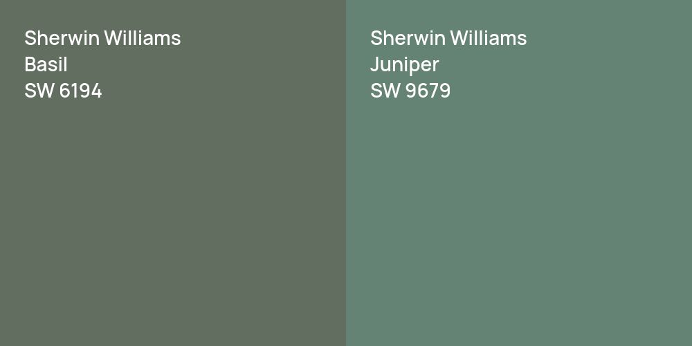 Sherwin Williams Basil vs. Sherwin Williams Juniper