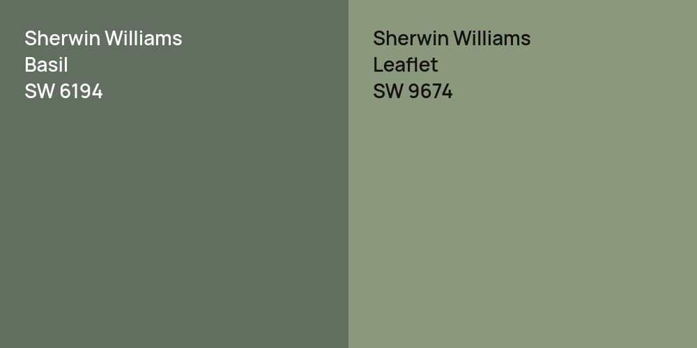 Sherwin Williams Basil vs. Sherwin Williams Leaflet