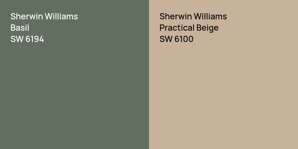 Sherwin Williams Basil vs. Sherwin Williams Practical Beige