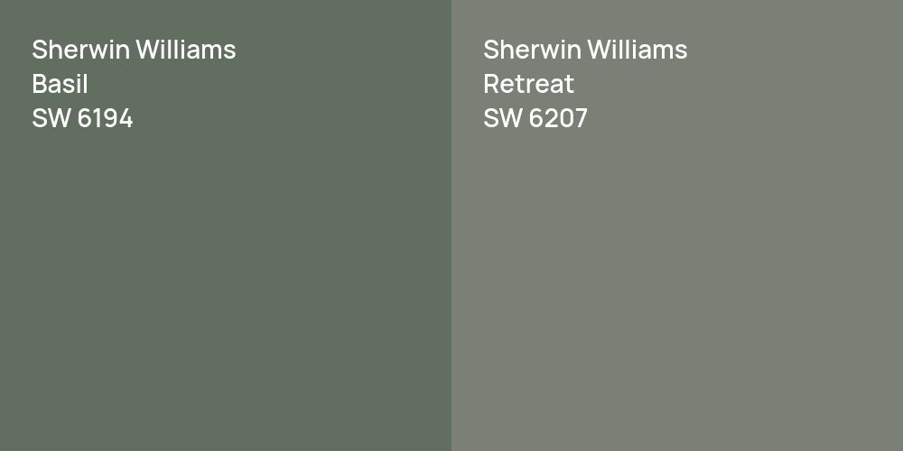 Sherwin Williams Basil vs. Sherwin Williams Retreat