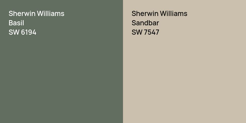 Sherwin Williams Basil vs. Sherwin Williams Sandbar