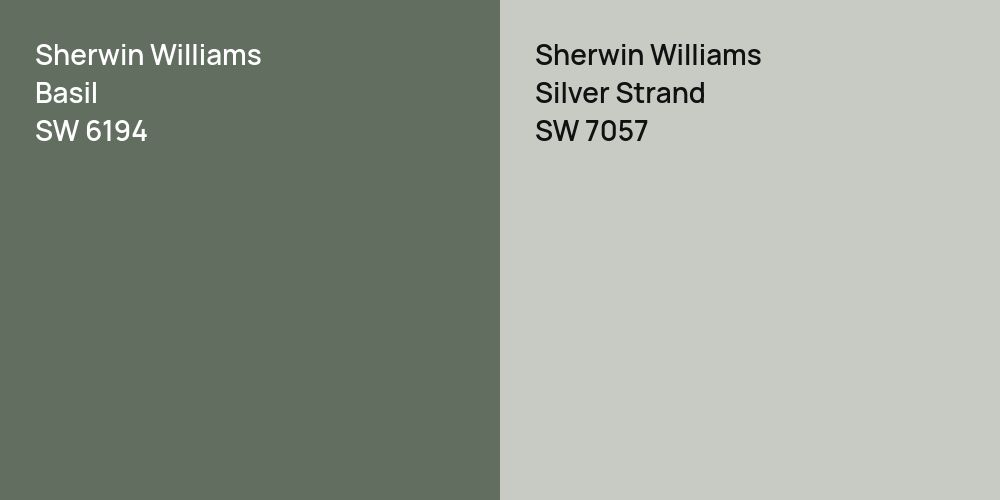 Sherwin Williams Basil vs. Sherwin Williams Silver Strand