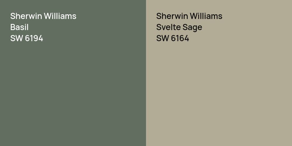 Sherwin Williams Basil vs. Sherwin Williams Svelte Sage