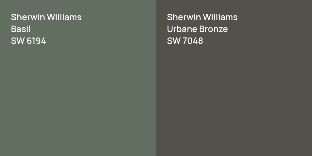 Sherwin Williams Basil vs. Sherwin Williams Urbane Bronze