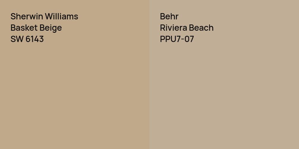 Sherwin Williams Basket Beige vs. Behr Riviera Beach