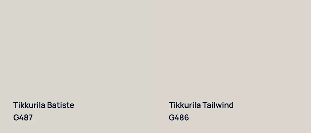 Tikkurila Batiste G487 vs Tikkurila Tailwind G486