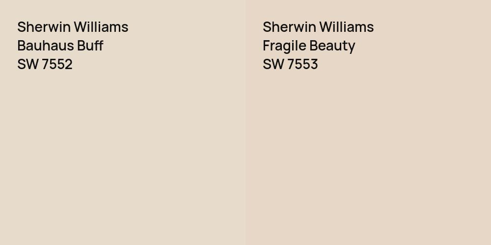 Sherwin Williams Bauhaus Buff vs. Sherwin Williams Fragile Beauty