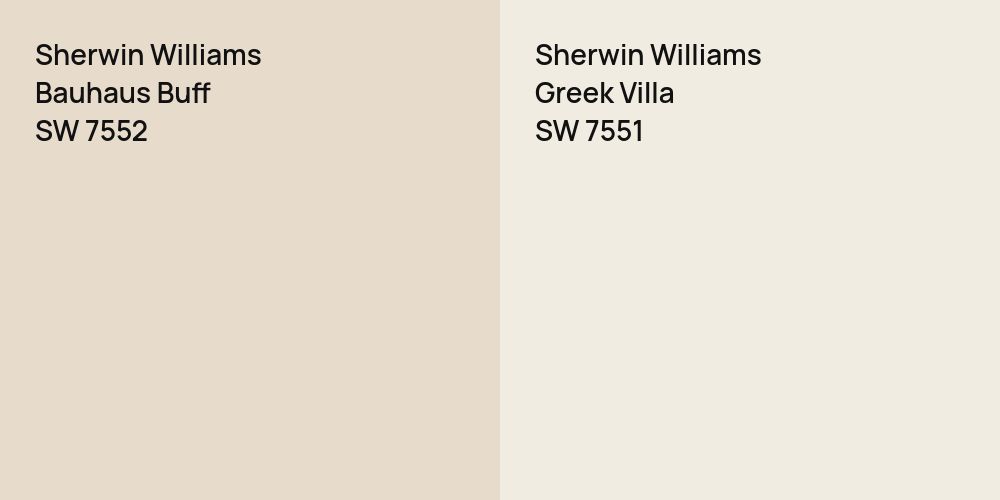 Sherwin Williams Bauhaus Buff vs. Sherwin Williams Greek Villa