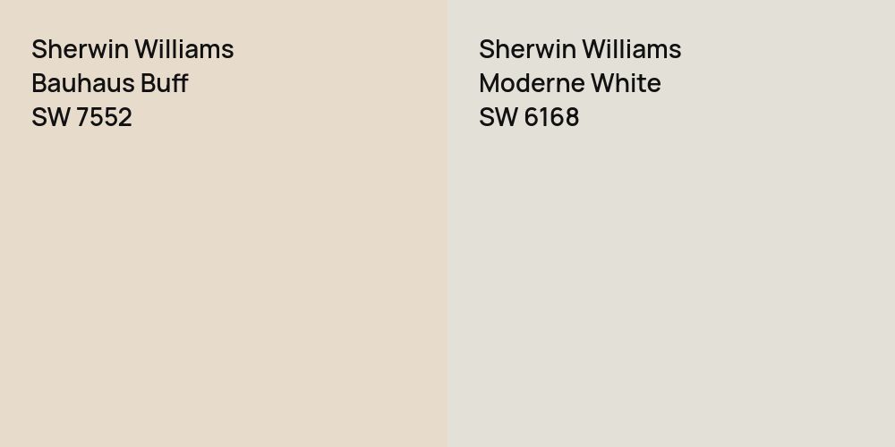 Sherwin Williams Bauhaus Buff vs. Sherwin Williams Moderne White