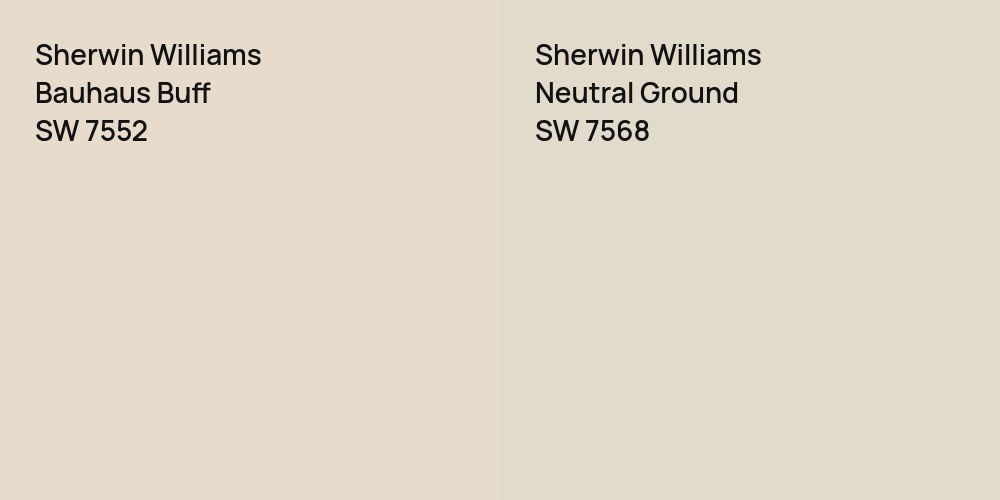 Sherwin Williams Bauhaus Buff vs. Sherwin Williams Neutral Ground