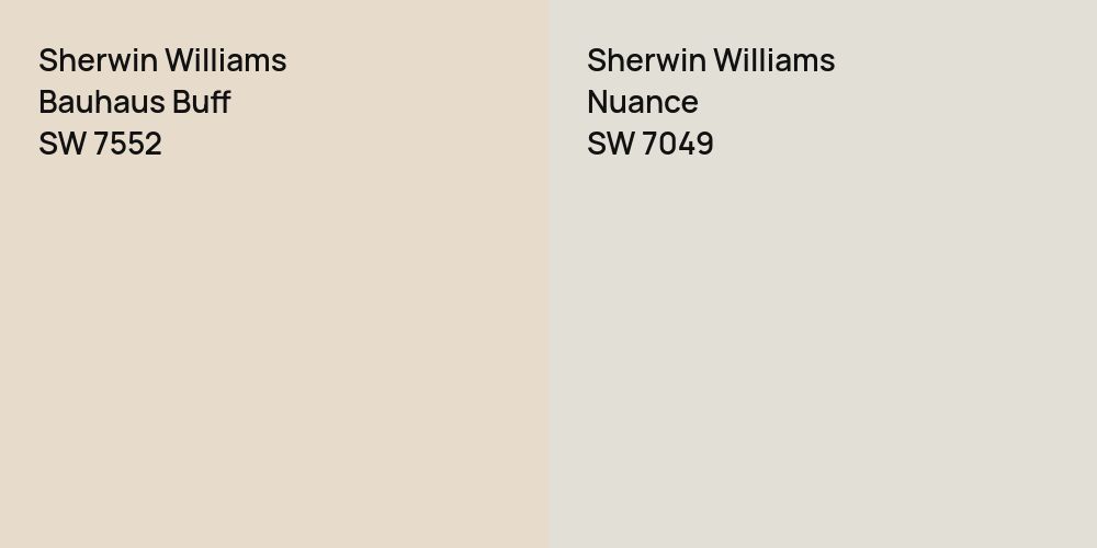 Sherwin Williams Bauhaus Buff vs. Sherwin Williams Nuance