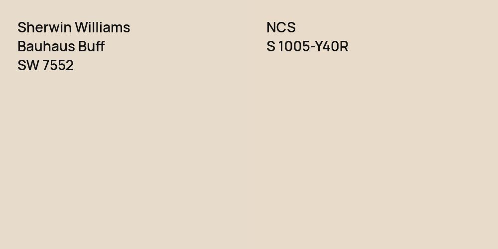 Sherwin Williams Bauhaus Buff vs. NCS S 1005-Y40R