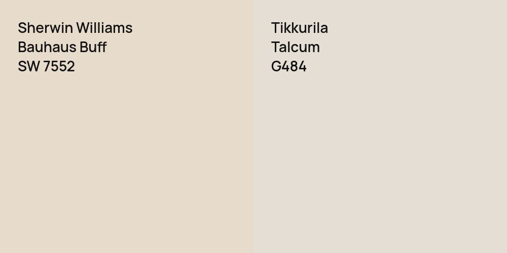 Sherwin Williams Bauhaus Buff vs. Tikkurila Talcum