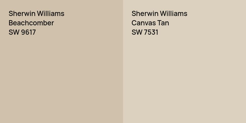 Sherwin Williams Beachcomber vs. Sherwin Williams Canvas Tan