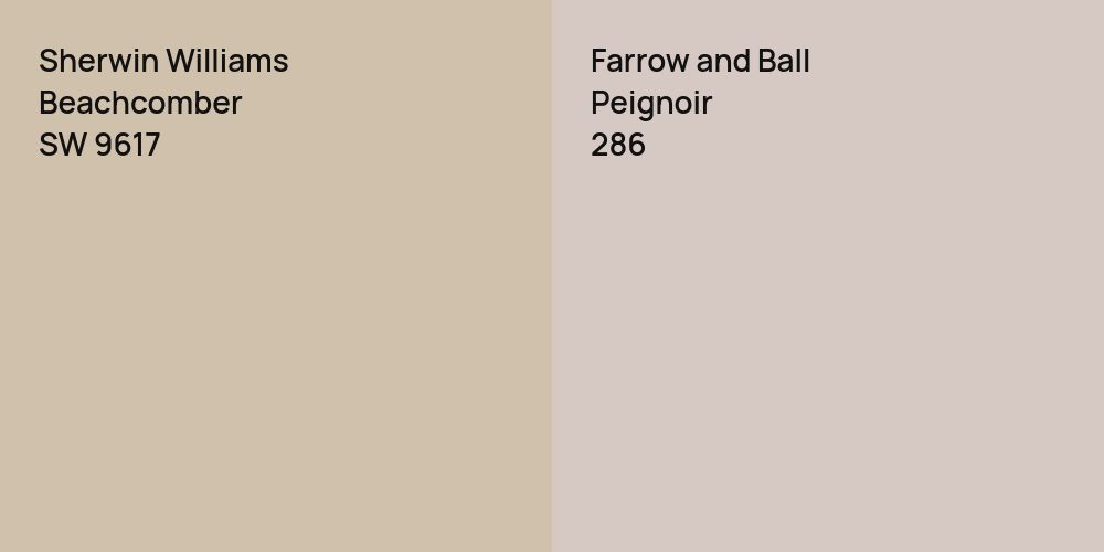 Sherwin Williams Beachcomber vs. Farrow and Ball Peignoir