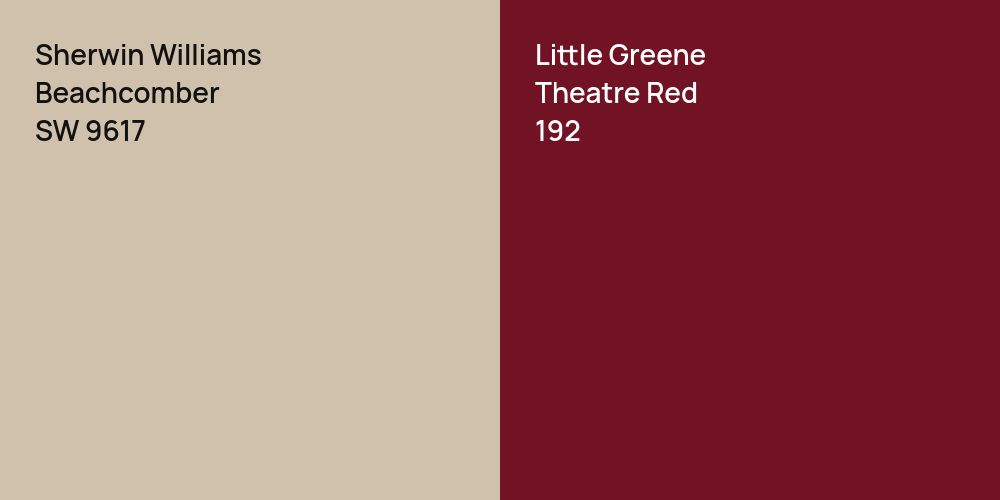 Sherwin Williams Beachcomber vs. Little Greene Theatre Red