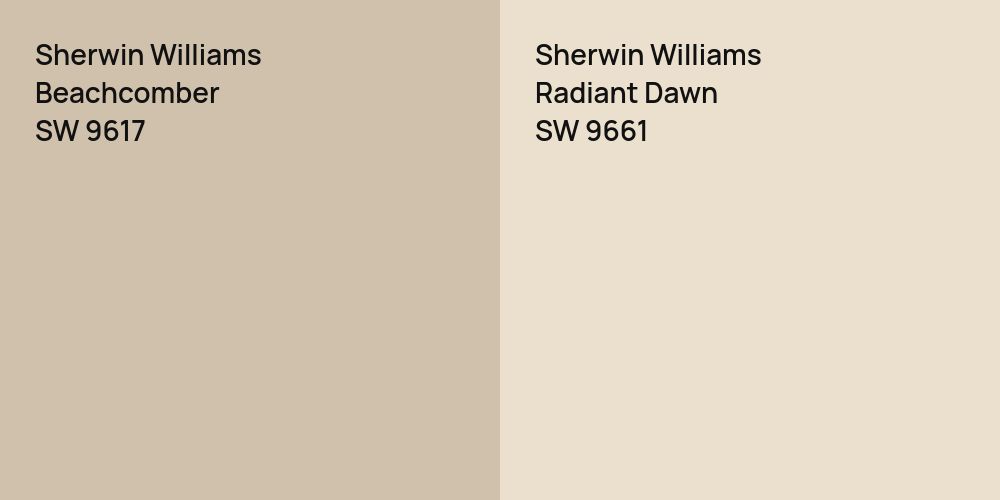 Sherwin Williams Beachcomber vs. Sherwin Williams Radiant Dawn