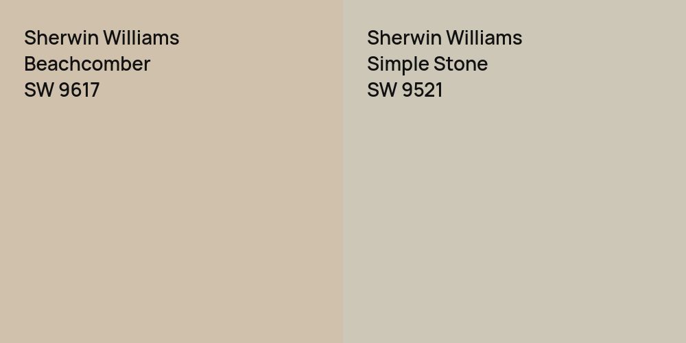 Sherwin Williams Beachcomber vs. Sherwin Williams Simple Stone