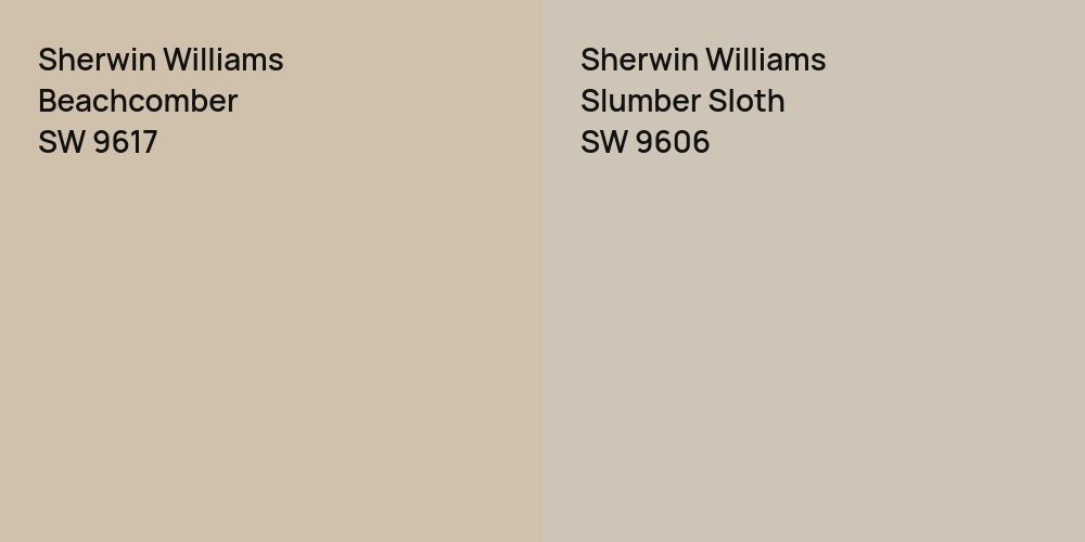 Sherwin Williams Beachcomber vs. Sherwin Williams Slumber Sloth