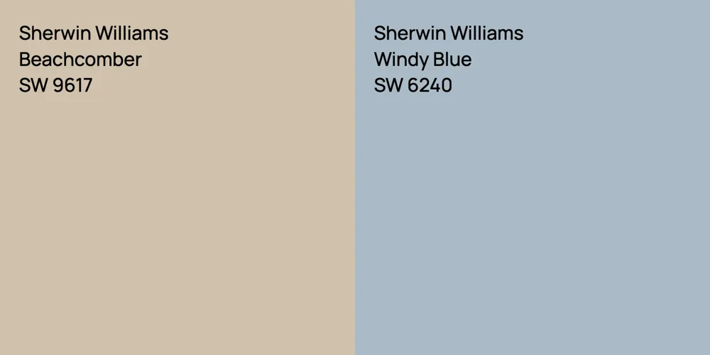 Sherwin Williams Beachcomber vs. Sherwin Williams Windy Blue