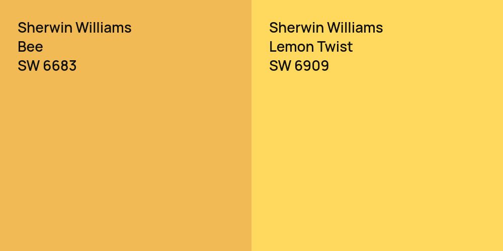 Sherwin Williams Bee vs. Sherwin Williams Lemon Twist