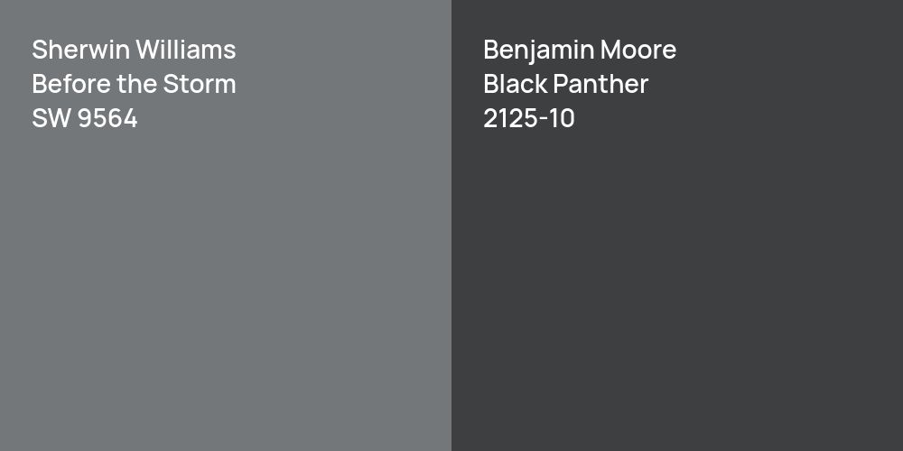 Sherwin Williams Before the Storm vs. Benjamin Moore Black Panther