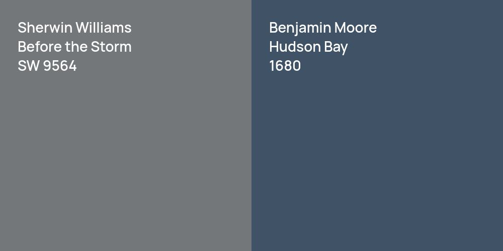 Sherwin Williams Before the Storm vs. Benjamin Moore Hudson Bay