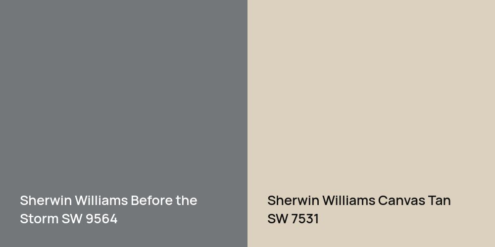 Sherwin Williams Before the Storm vs. Sherwin Williams Canvas Tan