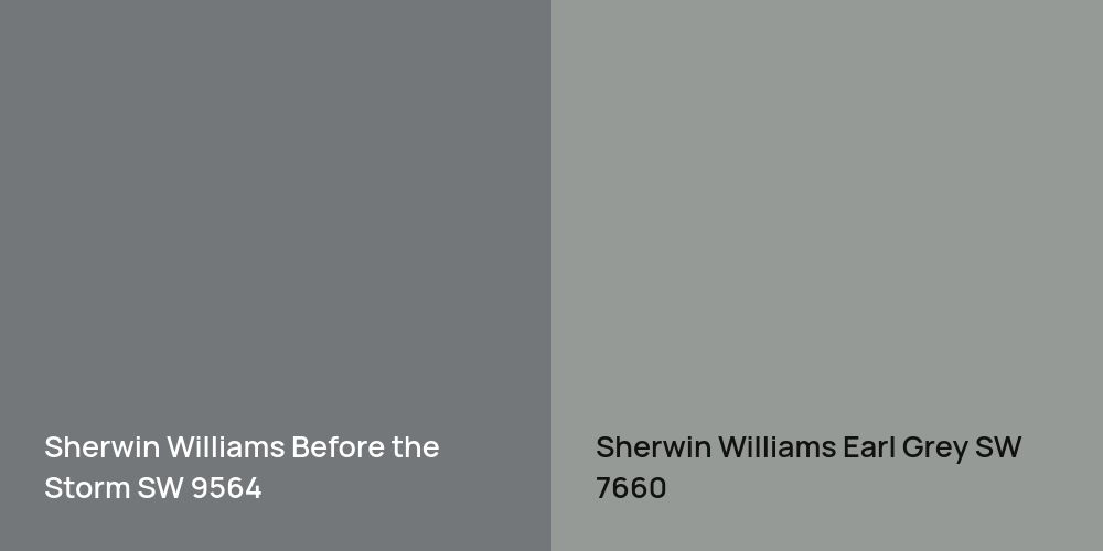 Sherwin Williams Before the Storm vs. Sherwin Williams Earl Grey