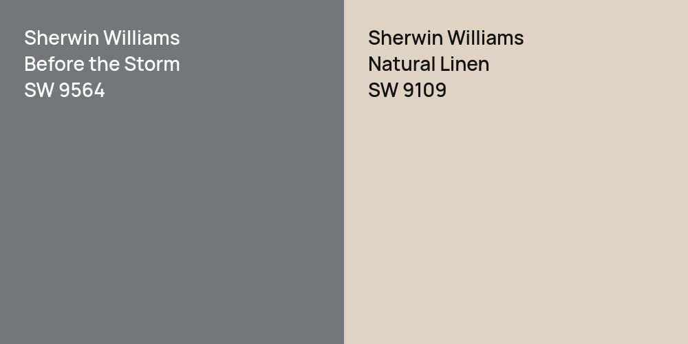 Sherwin Williams Before the Storm vs. Sherwin Williams Natural Linen