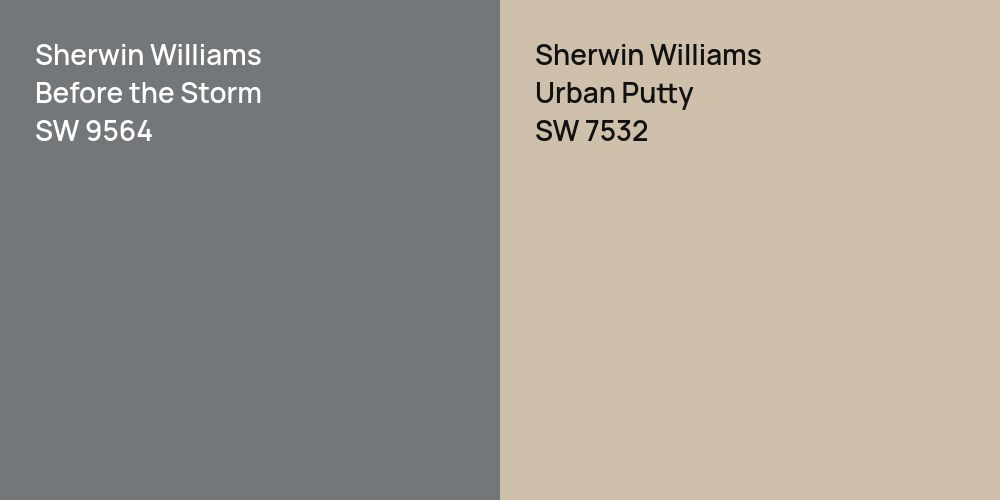 Sherwin Williams Before the Storm vs. Sherwin Williams Urban Putty