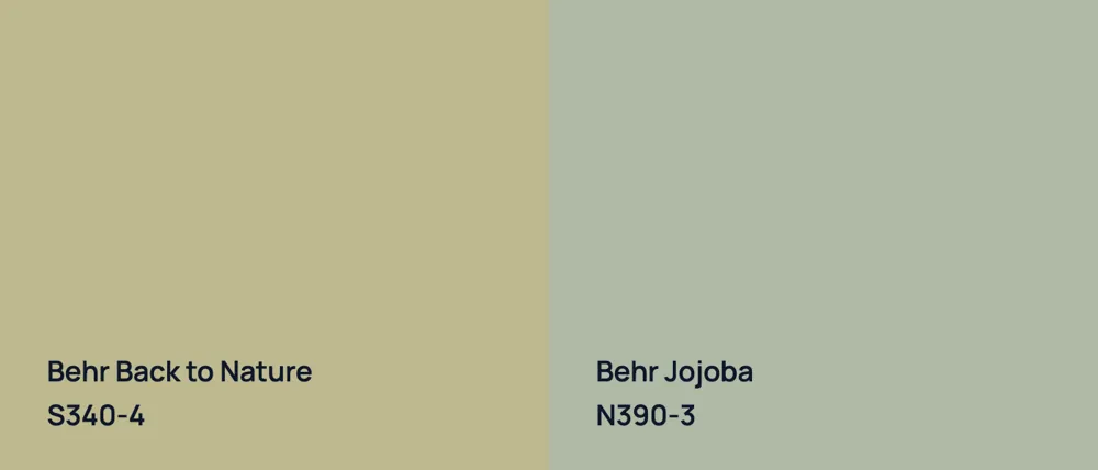Behr Back to Nature S340-4 vs Behr Jojoba N390-3