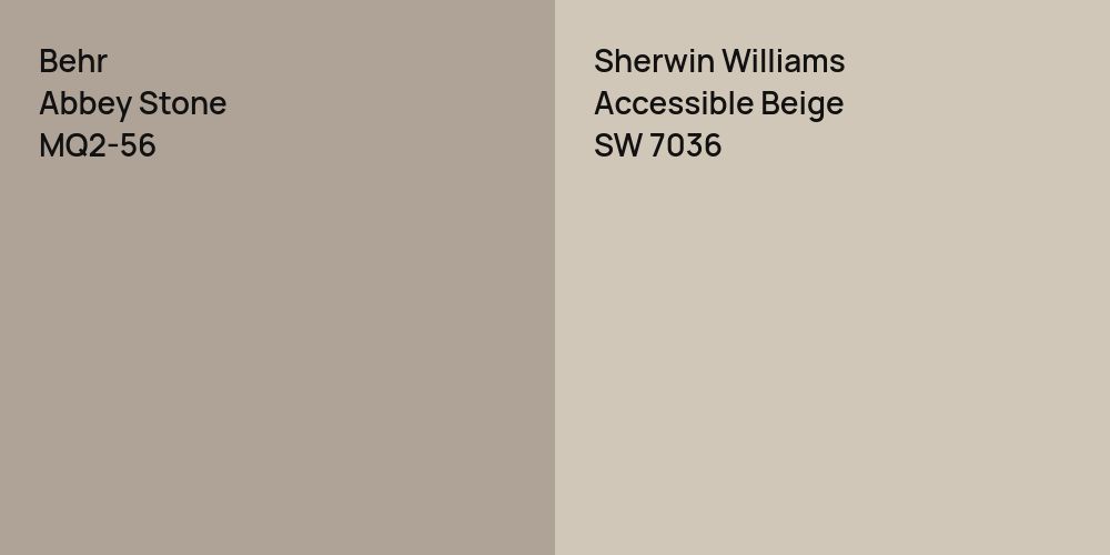 Behr Abbey Stone vs. Sherwin Williams Accessible Beige