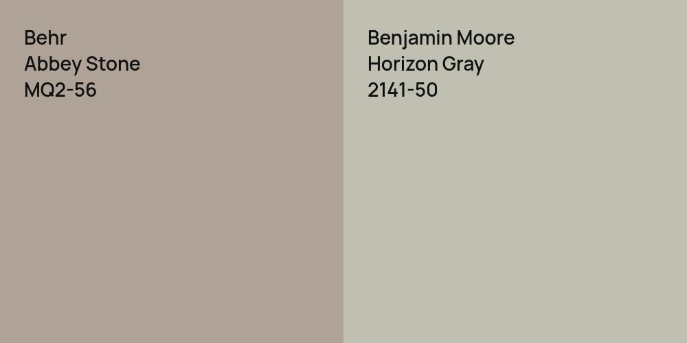 Behr Abbey Stone vs. Benjamin Moore Horizon Gray