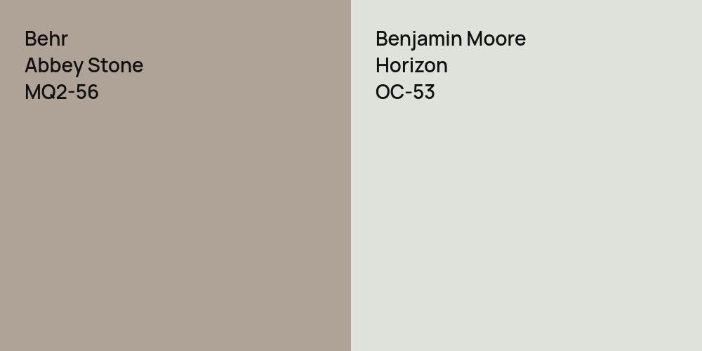 Behr Abbey Stone vs. Benjamin Moore Horizon