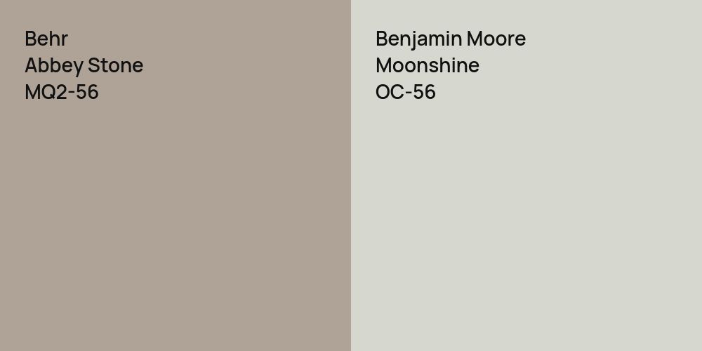 Behr Abbey Stone vs. Benjamin Moore Moonshine