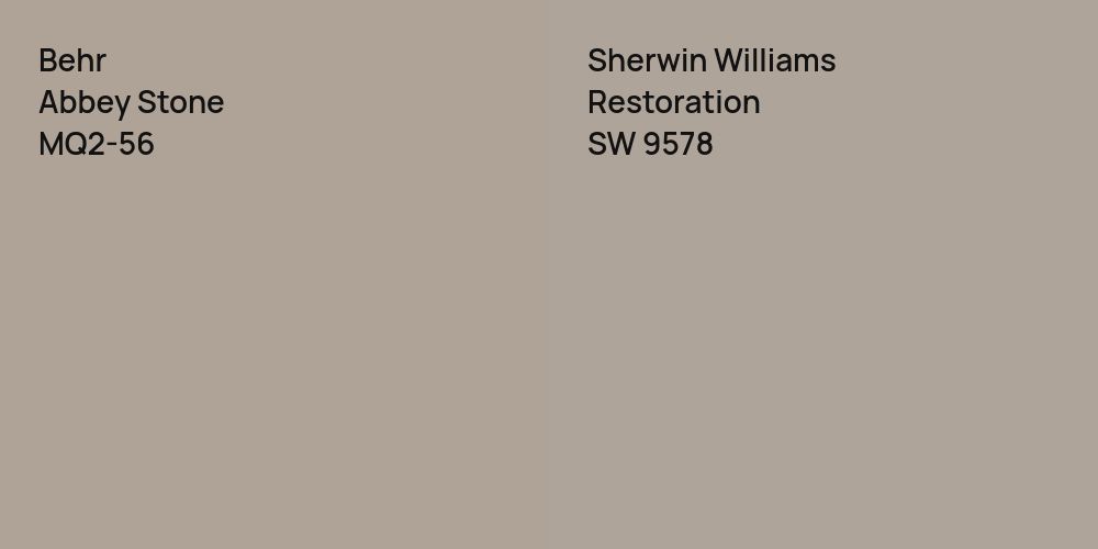 Behr Abbey Stone vs. Sherwin Williams Restoration