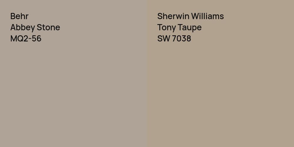 Behr Abbey Stone vs. Sherwin Williams Tony Taupe