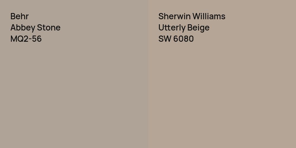 Behr Abbey Stone vs. Sherwin Williams Utterly Beige