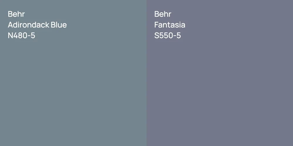 Behr Adirondack Blue vs. Behr Fantasia